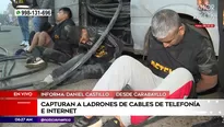 Sujetos robaban cables de telefonía e internet en Carabayllo. Foto y video: América Noticias