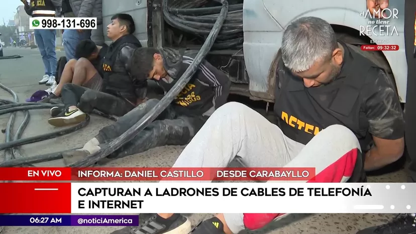 Carabayllo: Policía capturó a ladrones de cables de telefonía e internet