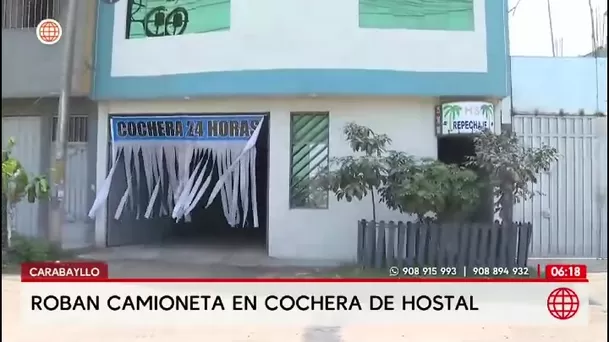 Carabayllo: Roban camioneta Hilux en cochera de hostal / América Noticias