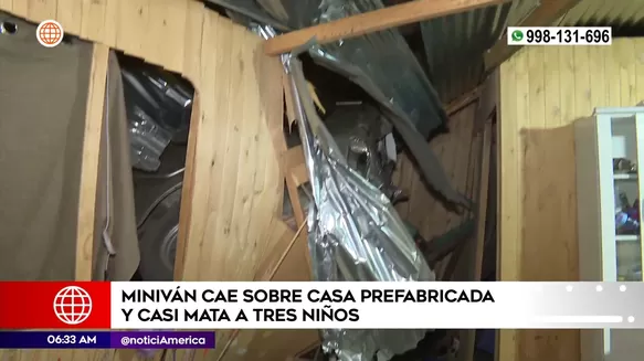 Miniván cayó sobre una casa en Carabayllo. Foto: América Noticias