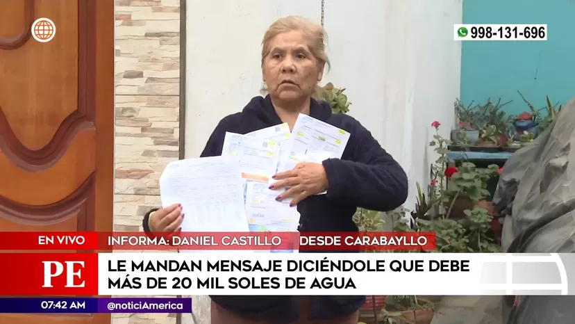 Carabayllo: Vecina recibe mensaje de Sedapal diciéndole que debe 20 mil soles del servicio