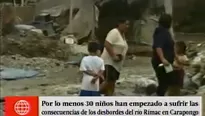 Niños sufren consecuencias de desbordes. Foto y video: América Noticias