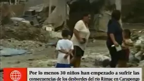 Niños sufren consecuencias de desbordes. Foto y video: América Noticias