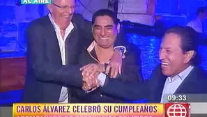 Al onomástico del cómico acudieron los candidatos presidenciales: César Acuña, así como Alejandro Toledo y Pedro Pablo Kuczynski.