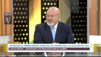 Carlos Bruce opinó en relación a las reformas propuestas por el Ejecutivo que serán debatidas en el Congreso. Foto: Canal N.