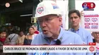 Carlos Bruce sostuvo que pago de USD 700 mil por Rutas de Lima es solo costo del arbitraje