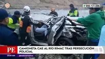 Auto cayó al río Rímac en Carmen de la Legua. Foto y video: América Noticias