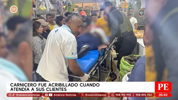 Carnicero fue acribillado cuando atendía a sus clientes en San Miguel. Foto: América Noticias Carnicero fue acribillado cuando atendía a sus clientes en San Miguel. Foto: América Noticias