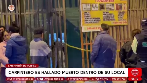 Carpintero es hallado muerto dentro de su taller en San Martín de Porres. Foto: América Noticias Carpintero es hallado muerto dentro de su taller en San Martín de Porres. Foto: América Noticias