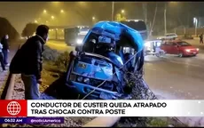 Carretera Central: Conductor de cúster queda atrapado tras chocar contra poste - Noticias de edicion-central