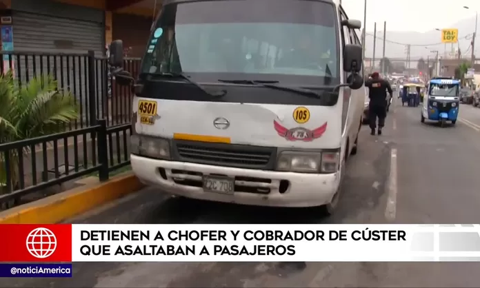 Carretera Central: detienen a chofer y cobrador que asaltaban a pasajeros