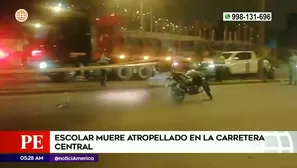 Escolar murió atropellado en la Carretera Central. Foto y video: América Noticias