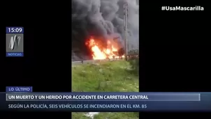 Incendio en la Carretera Central. Foto: captura de video