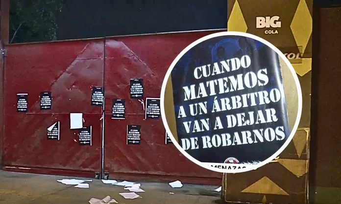 Carteles con amenazas de muerte a árbitros en sede de FPF