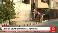 Casas invaden veredas en Los Olivos