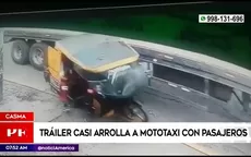 Casma: Tráiler casi arrolla a mototaxi con pasajeros - Noticias de tepha-loza