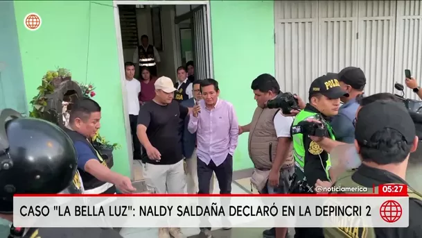 Naldy Saldaña declaró en Depincri de San Juan de Lurigancho. Foto: América Noticias