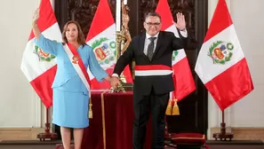 Dina Boluarte junto a Juan José Santiváñez, cuando ocupaba la cartera del Interior. Foto: Andina. Video: Canal N