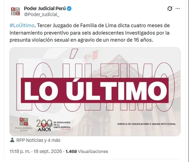 Fuente: Poder Judicial Fuente: Poder Judicial