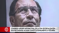 Congreso aprobó informe final de Comisión de Fiscalización que recomienda acusar constitucionalmente a Vizcarra. Video: América