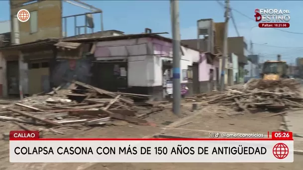 Casona de 150 años colapsó cerca de la Municipalidad del Callao. Foto: América Noticias