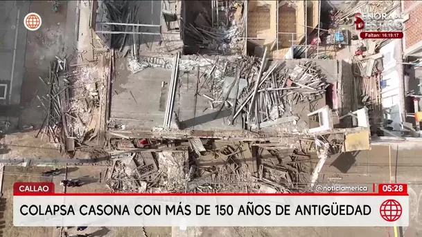 Casona de 150 años colapsó cerca de la Municipalidad del Callao. Foto: América Noticias