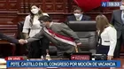 Moción de vacancia: Castillo abandonó el Congreso y dejó a su abogado en el Hemiciclo 