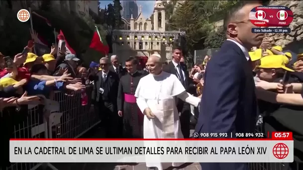 Catedral de Lima ultima detalles para recibir al papa León XIV. Foto: América Noticias Catedral de Lima ultima detalles para recibir al papa León XIV. Foto: América Noticias