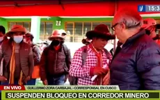 Ccapacmarca: comuneros suspenden bloqueo del Corredor Minero Sur por 45 días - Noticias de comuneros