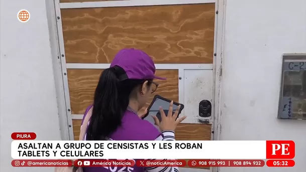Censistas son asaltados en Piura y les roban tablets y celulares. Foto: América Noticias