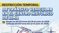 Centro de Lima: anuncian cierre temporal del tránsito ante movilizaciones