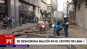 Balcón cayó en el Centro de Lima. América Noticias