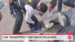 Centro de Lima: capturan a raquetero con cinco celulares robados. Foto y video: AN