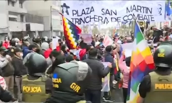 Centro de Lima: Marchas a favor y en contra del gobierno de Pedro Castillo