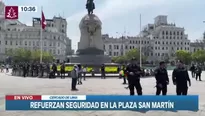 Más temprano, la Policía Nacional del Perú realizó el izamiento de la bandera del Perú