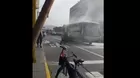 Bus del Corredor Azul se incendió en la avenida Tacna