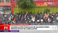 Cercado de Lima: Comerciantes formales de galerías exigen erradicación de ambulantes