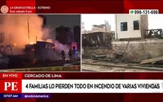 Cercado de Lima: Cuatro familias pierden todo tras incendio en varias viviendas - Noticias de alcalde-lima