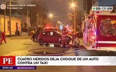 Cercado de Lima: Cuatro heridos deja choque de un auto contra taxi - Noticias de maraton-lima-42k