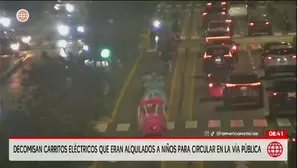 Cercado de Lima: Decomisan carritos eléctricos alquilados a niños/ América Noticias