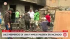 Cercado de Lima: Diez miembros de una familia mueren en incendio