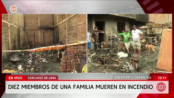 Cercado de Lima: Diez miembros de una familia mueren en incendio. Foto: América Noticiasa