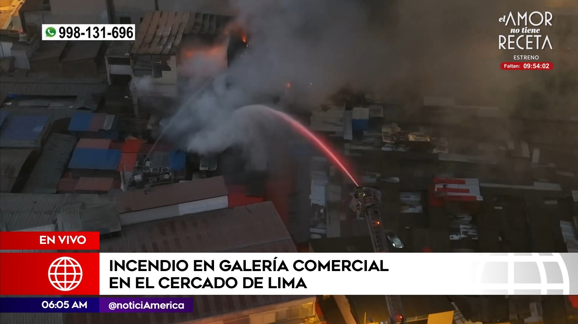 Incendio en Cercado de Lima. Foto: América Noticias