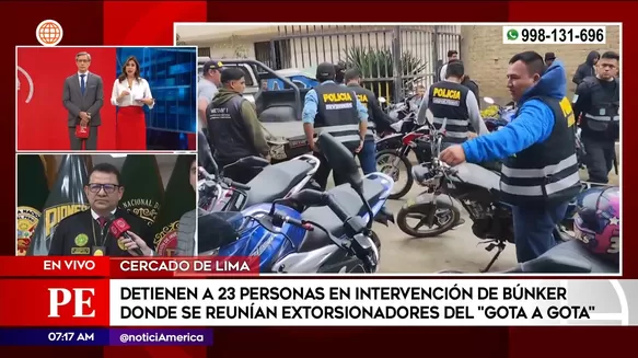 Policía intervino búnker de extorsionadores. Foto: América Noticias