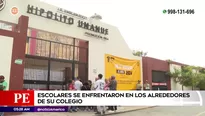 Enfrentamiento entre escolares en el Cercado de Lima. Foto y video: América Noticias