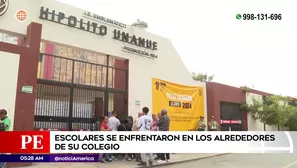 Enfrentamiento entre escolares en el Cercado de Lima. Foto y video: América Noticias