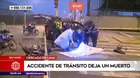 Cercado de Lima: Motociclista murió tras impactar contra un taxi