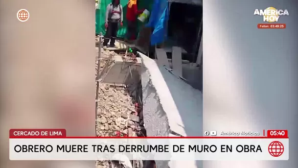 Obrero muere tras caída de muro en construcción en la avenida Argentina. Foto: América Noticias