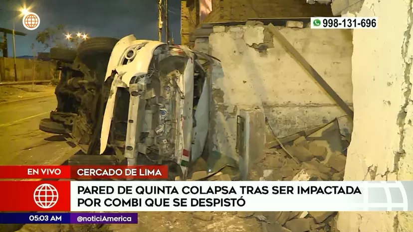 Cercado de Lima: Pared de quinta colapsó tras ser impactada por combi