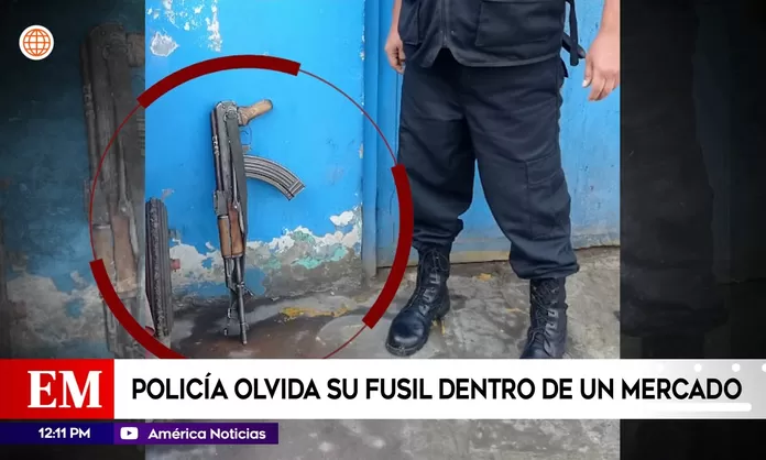 Cercado De Lima Polic A Olvid Su Fusil En Mercado